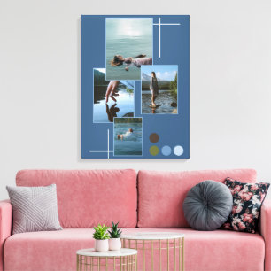 Blauw Groen Verdrinken Foto Collage Script Canvasp Canvas Afdruk