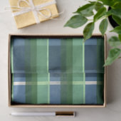 Blauw Groen Versleten Schotlandse Ruitpatroon Deco Tissuepapier (Geschenk)