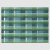 Blauw Groen Versleten Schotlandse Ruitpatroon Deco Tissuepapier (Voorkant)