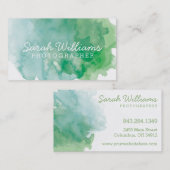 Blauw + Groen Visitekaartje Waterverf (Voorkant / Achterkant)