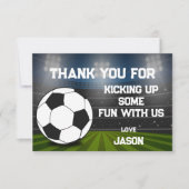 Blauw Groen Voetbalstadion Voetbal Sport Verjaarda Bedankkaart (Voorkant)