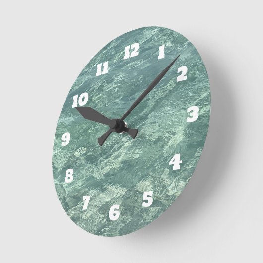 Blauw Groen Water Blauwgroen Abstract Strand Kust Ronde Klok (Hoek)