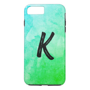 Blauw Groen / Water Kleur / Monogram iPhone 8 Plus / 7 Plus Hoesje