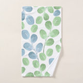 Blauw groen Waterverf Rond LF-patroon Bad Handdoek (Handdoek)