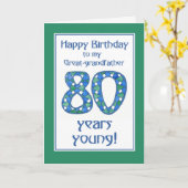 Blauw, Groen, Wit 80ste Verjaardag Grootvader Kaart (Gele Bloem)
