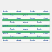 Blauw Groen Wit Gepersonaliseerd Inpakpapier (Voorkant 2)