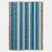 Blauw, groen, wit Strepen Deken (Voorkant Verticaal)