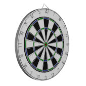 Blauw groen zwart dartboard dartbord (Voorkant Links)