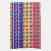Blauw groene beker van Java Rainbow Stripe Theedoek (Verticaal)