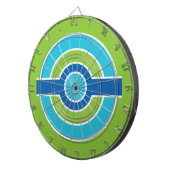 Blauw/Groene Cirkels aangepaste dartbord (Voorkant Rechts)