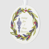 Blauw groene feestdag met feestelijke feestdag ornament (voorkant)