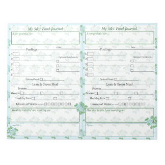 Blauw | Groene Floral 5 en 1 Pages in het Publicat Notitieblok