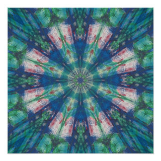 Blauw/Groene Mandala Perfect Poster