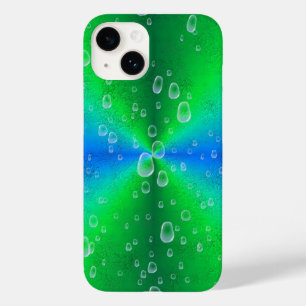 Blauw Groene Regenboog in Elephant Skin Leather Op Case-Mate iPhone 14 Hoesje