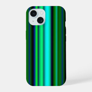 Blauw Groene Regenboog Strepen iPhone 15 Hoesje