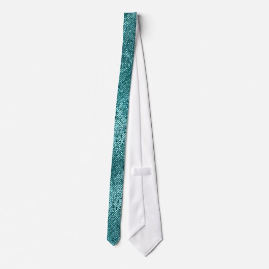 Blauw-groene Retro Geometric Pattern Stropdas (Achterkant)