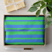 Blauw groene stijlvolle strepen patroonontwerp tissuepapier (Geschenk)