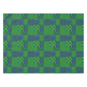 Blauw Groene Stippen Patchwork  Tafelkleed (Voorkant (Horizontaal))