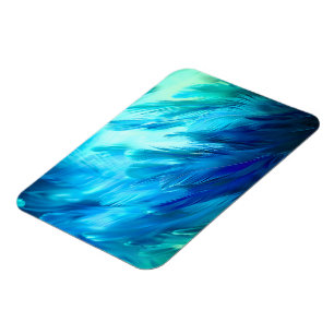 Blauw Groene Veer Abstract Magneet