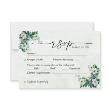 Blauw Groene waterverf bloemetjes aanpasbare RSVP