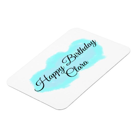 Blauw groene wolken pastel Happy Birthday Modern k Magneet (Linkerzijde)