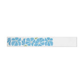 Blauw Groovy Flower Pattern Adreslabel Wikkel (Individueel)