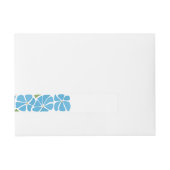 Blauw Groovy Flower Pattern Adreslabel Wikkel (Voorkant)