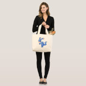 Blauw Grote Tote Bag (Voorkant (model))