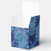 Blauw Grunge Damask Bedankdoosjes (Geopend)