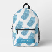 Blauw Gummy Beer Pattern Bedrukte Rugzak (Voorkant)