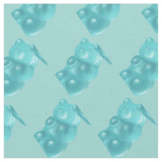 Blauw Gummy Beer Pattern Stof (Close Up)
