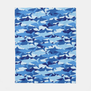 Blauw-haaienpatroon 2 fleece deken