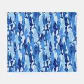 Blauw-haaienpatroon 2 fleece deken (Voorkant (Horizontaal))