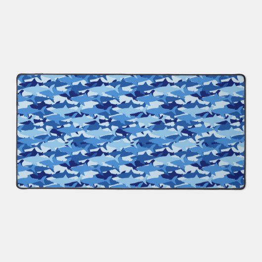 Blauw haaienpatroon bureaumat (Voorkant)