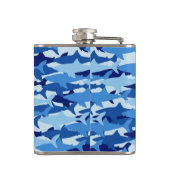 Blauw haaienpatroon heupfles (Achterkant)