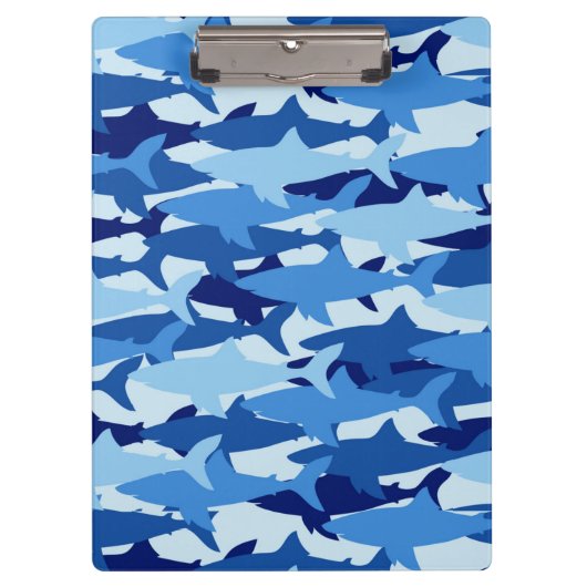 Blauw haaienpatroon klembord (Voorkant)