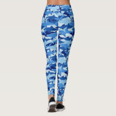 Blauw haaienpatroon leggings (Achterkant)