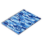 Blauw haaienpatroon | Monogram Notitieboek (Linkerzijde)