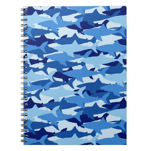 Blauw haaienpatroon notitieboek (Voorkant)