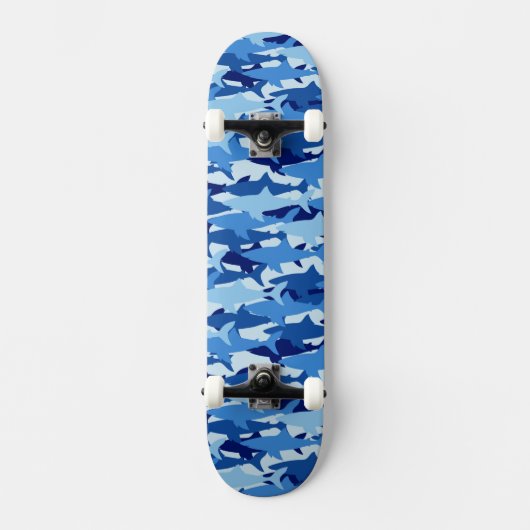 Blauw haaienpatroon skateboard (Voorkant)