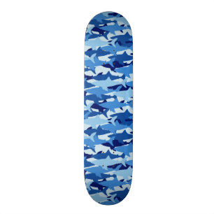 Blauw haaienpatroon skateboard