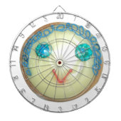 Blauw Haar Emoji Art Print/Grafisch Dartbord (Voorkant)