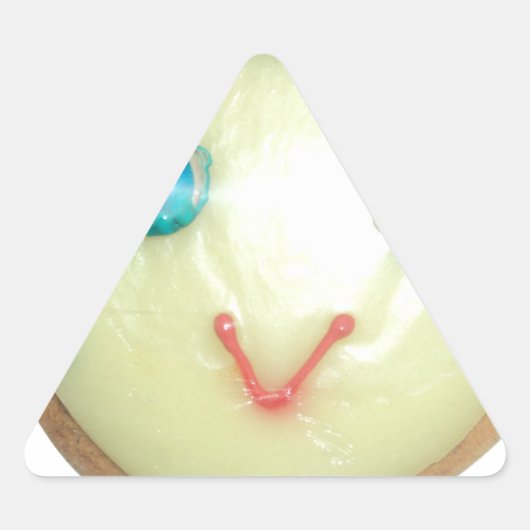 Blauw Haar Emoji Art Print/Grafisch Driehoek Sticker (Voorkant)