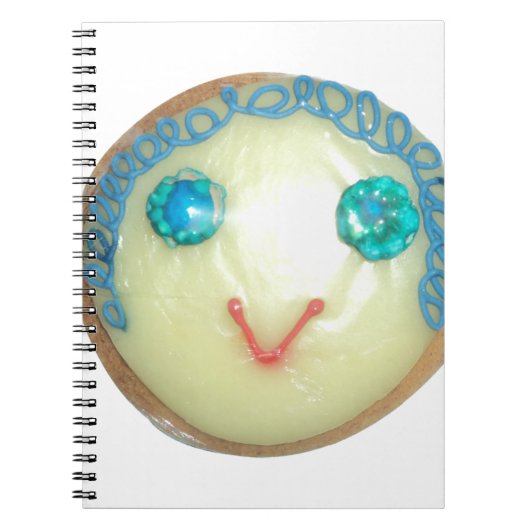 Blauw Haar Emoji Art Print/Grafisch Notitieboek (Voorkant)