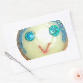 Blauw Haar Emoji Art Print/Grafisch Rechthoekige Sticker (Envelop)