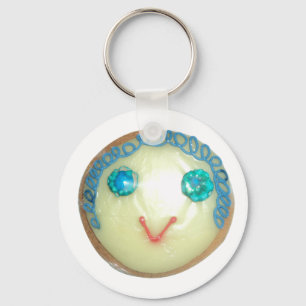 Blauw Haar Emoji Art Print/Grafisch Sleutelhanger
