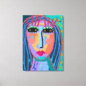 Blauw haarbreed - Abstract portret - Opgerold Canv Canvas Afdruk (Voorkant)
