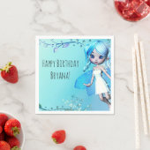 Blauw Haired Fairy Meisjes Verjaardagsfeest Servetten (Insitu)