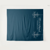 Blauw hangende kroonluchter Huwelijksfotobackdrop Wandkleed (Voorkant (horizontaal))