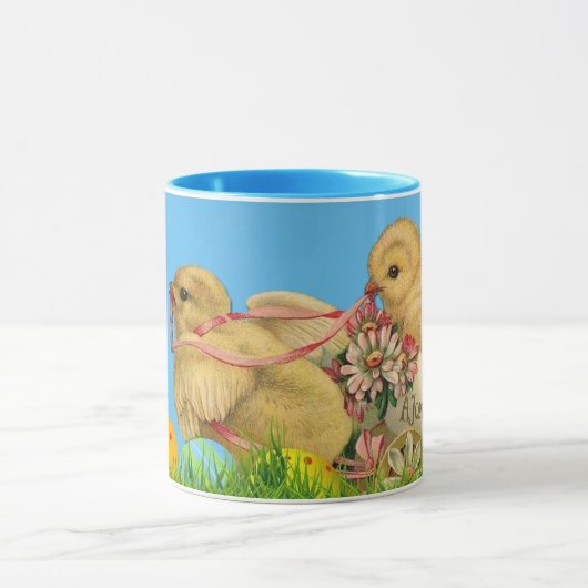 blauw Happy Easter Baby Chicken Combo Mok (Midden)